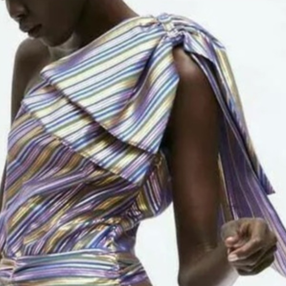NWT ZARA LIMITED EDITION STRIPED TOP WITH BOW
